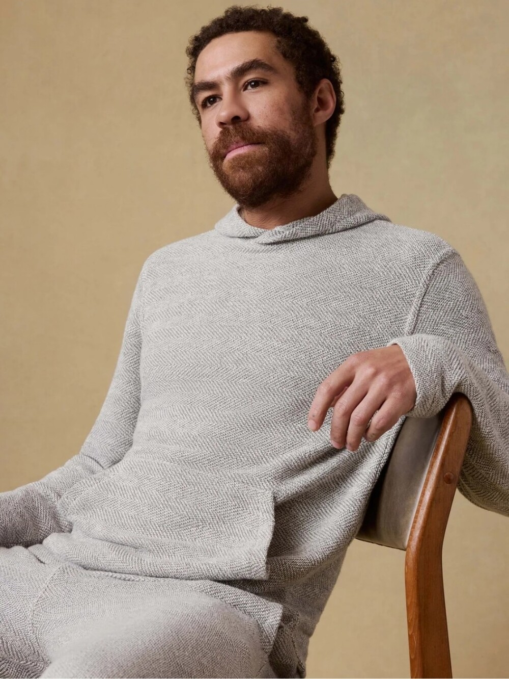 Faherty Mens Whitewater Hoodie Organic Cotton Size Large In Grey Shell Loop
